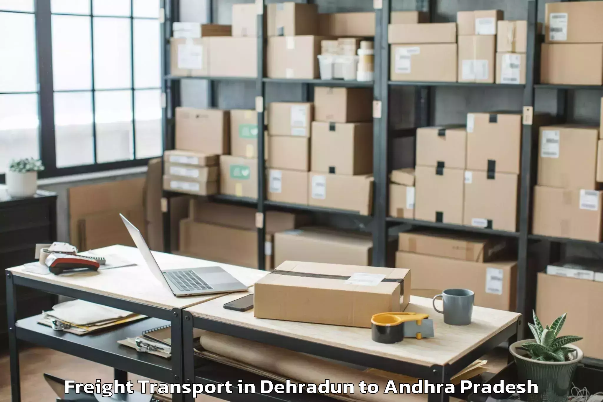 Affordable Dehradun to Vajrapukotturu Freight Transport